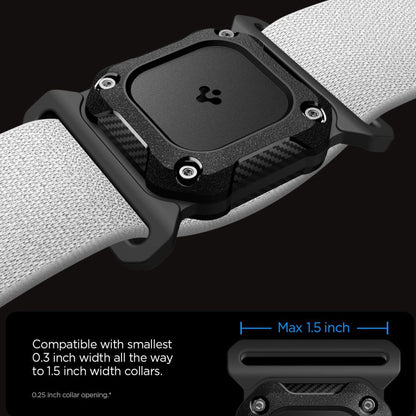 Spigen Tough Armor nosač za Apple AirTag na ogrlici kućnog ljubimca, Crni