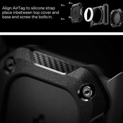 Spigen Tough Armor nosač za Apple AirTag na ogrlici kućnog ljubimca, Crni